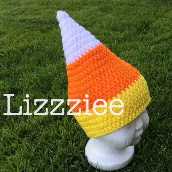Candy Corn Crochet Hat PATTERN PDF Halloween - Instructions to make super cute, easy hats - newborn to adult - Instant Digital Download