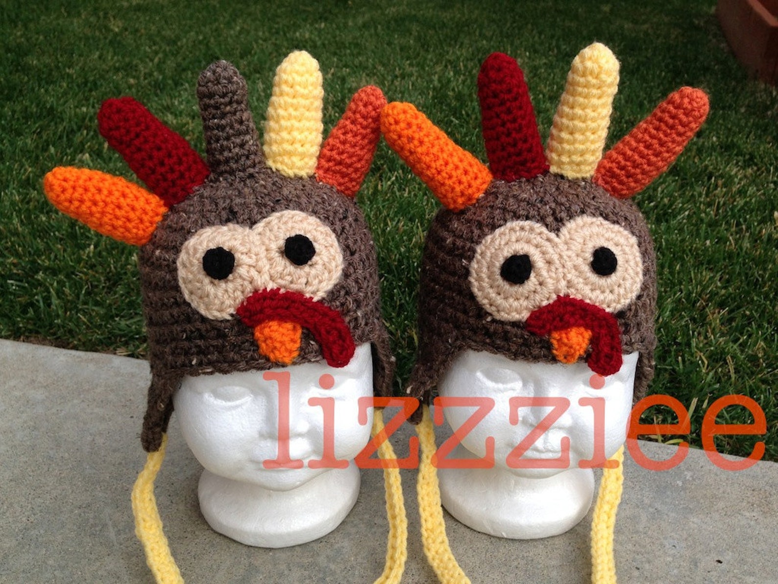 Turkey Crochet Hat PATTERN PDF Easy Beanie or Earflap Hats Etsy