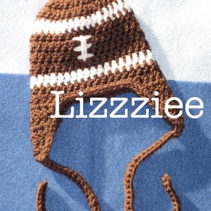 Daddy's Little Football Fan Crochet Hat Pattern PDF Quick & Easy, instructions for beanie, earflap, braids Instant Digital Download image 3