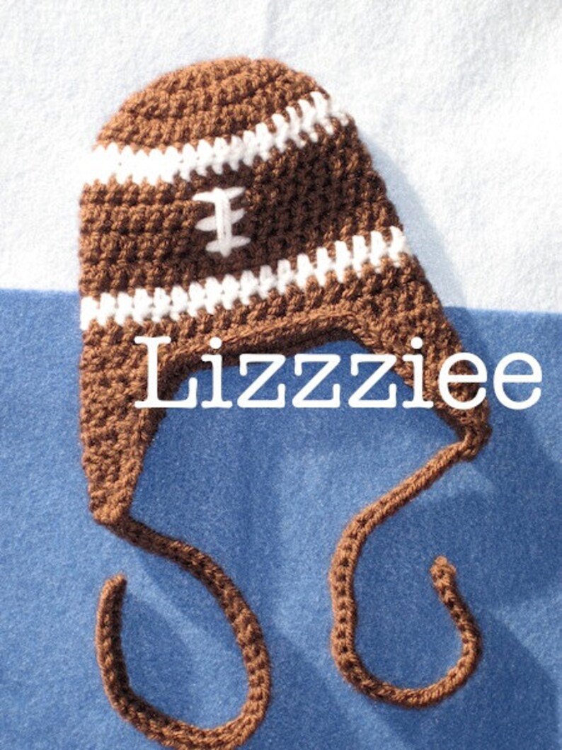 Daddy's Little Football Fan Crochet Hat Pattern PDF Quick & Easy, instructions for beanie, earflap, braids Instant Digital Download image 3