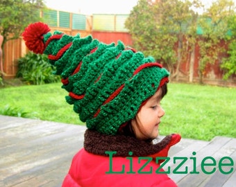 Oh Christmas Tree Crochet Hat PATTERN PDF file - Instructions to make super cute hats, 6 sizes newborn to adult - Instant Digital Download