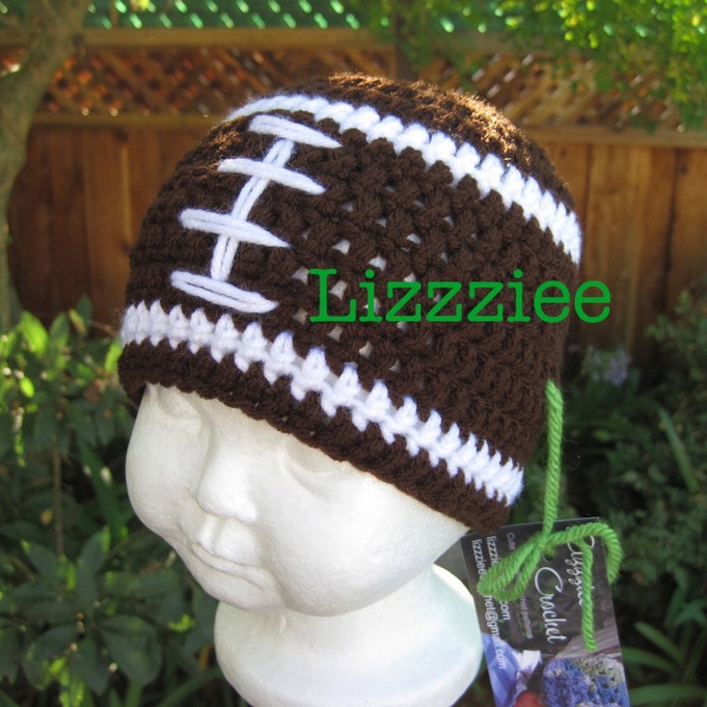 Daddy's Little Football Fan Crochet Hat Pattern PDF Quick & Easy, instructions for beanie, earflap, braids Instant Digital Download image 5