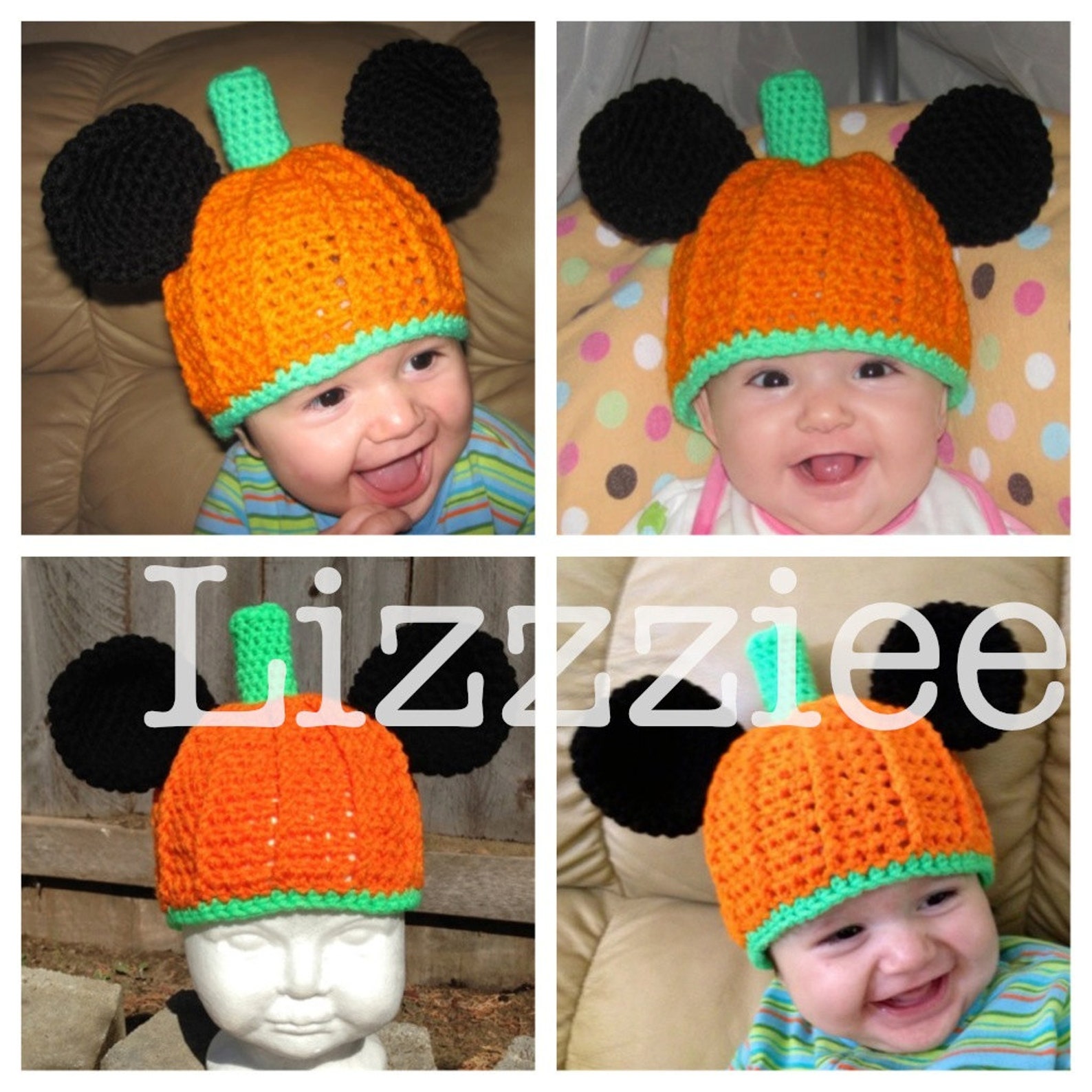 Halloween Mickey Pumpkin Crochet Hat PATTERN PDF Etsy