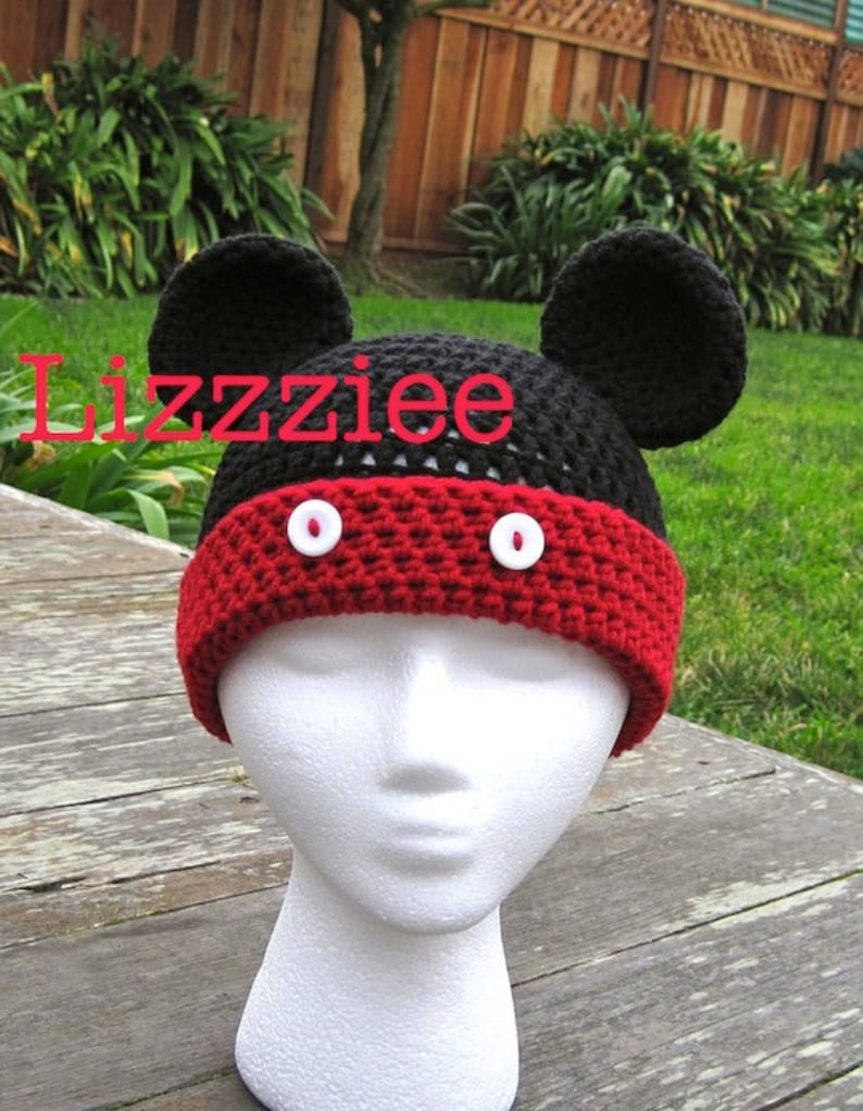 PDF Mickey Mouse Crochet Hat Pattern Instructions to Make a Etsy