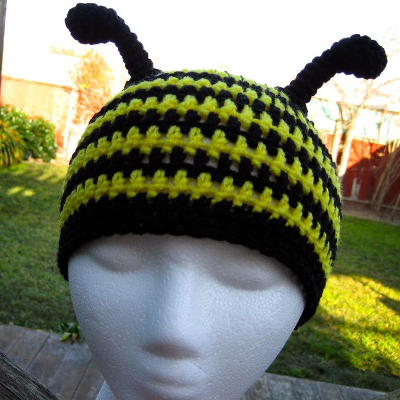 Busy Bee Crochet Hat Pattern PDF instructions to make a Etsy
