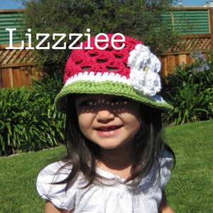 PATTERN Berry Blossom Crochet bucket Hat PDF make super cute and easy girls hats baby toddler child Instant Digital Download image 2