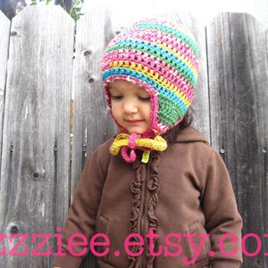 Pattern Quick & Easy Earflap Crochet Hat PDF great everyday hat, easy to make, very fast project Instant Digital Download image 1