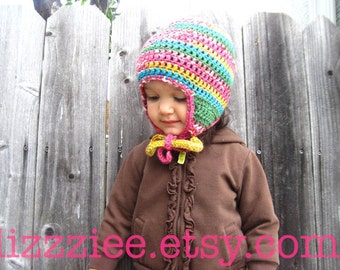 Pattern Quick & Easy Earflap Crochet Hat PDF  - great everyday hat, easy to make, very fast project - Instant Digital Download