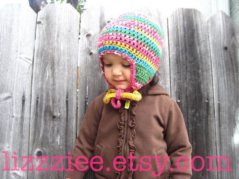 Pattern Quick & Easy Earflap Crochet Hat PDF great everyday hat, easy to make, very fast project Instant Digital Download image 1