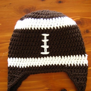 Daddy's Little Football Fan Crochet Hat Pattern PDF Quick & Easy, instructions for beanie, earflap, braids Instant Digital Download image 2