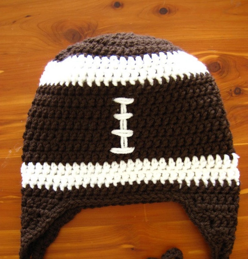 Daddy's Little Football Fan Crochet Hat Pattern PDF Quick & Easy, instructions for beanie, earflap, braids Instant Digital Download image 2