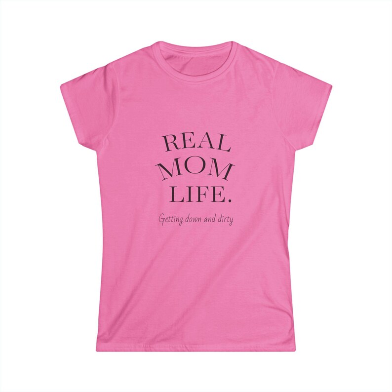Real Mom Life Women's Softstyle Tee, Gift for Mothers, Casual Wear, Mom Life Shirt, Mother's Day Gift, Mom T-Shirt image 4