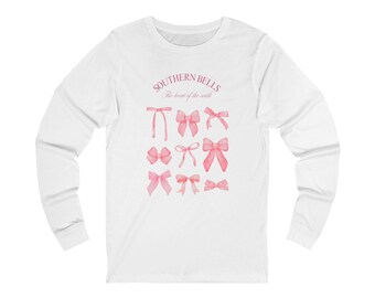 Pink Bow Collection long sleeve tee | Southern Belles graphic