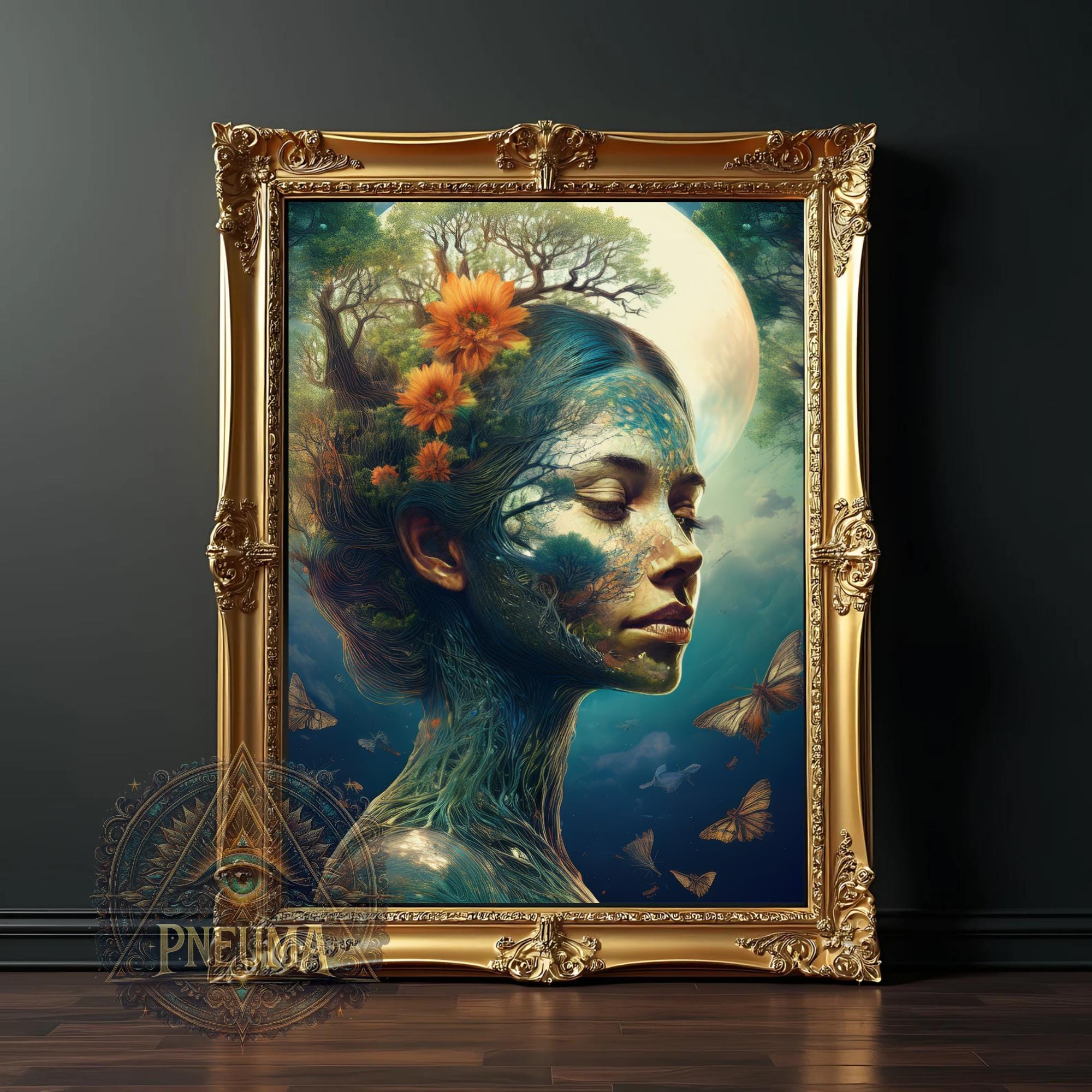 Mother Earth Goddess Digital Download, Surreal Nature Woman Tree of ...