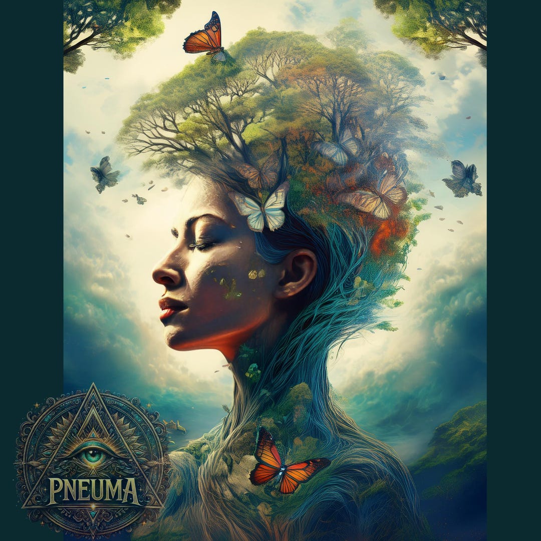 Mother Earth Goddess Digital Download, Surreal Nature Woman Tree of ...