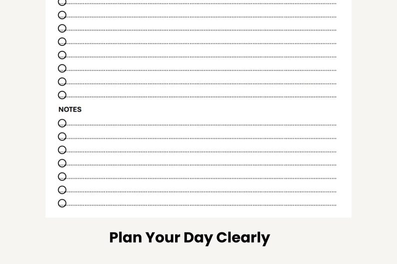 Minimalist To-do List With Notes Printable & Digital PDF A4 A5 US ...