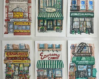 Custom Watercolor Storefront Painting, Handmade, First Date, Anniversary