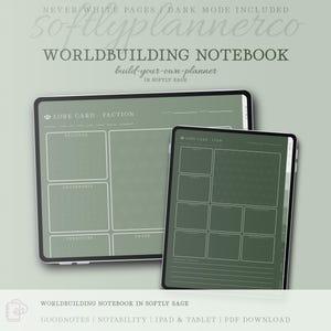 Worldbuilding Notebook | TTRPG Session Log, Character Builder, Lore Bible, Map Notes | PDF Download