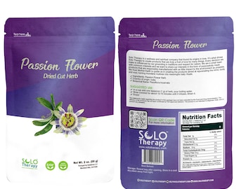 Passion Flower Tea - 56 grams - Herb Cut and Sifted - Pasiflora Tea - Passiflora incarnata Herbal Tea - Resealable Bag