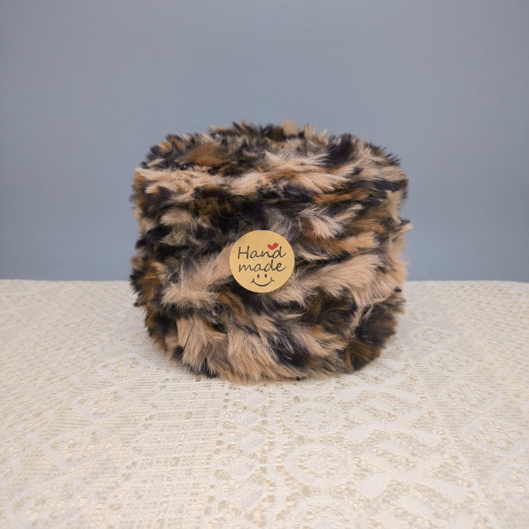 Leopard Tan Black Brown Layered Plush Fur Yarn - Etsy