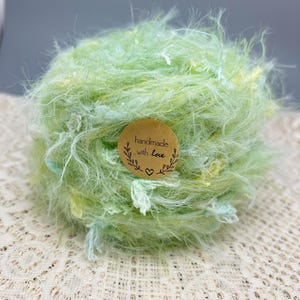 Mint Green Pastel Fluffy Textured Art Yarn