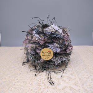 Blush Grey Black Mjukt Layered Textured Art Garn