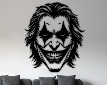 Joker Face Silhouette, Villain Vector, Cricut Laser Cut File (Digital File)