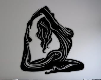 Yoga Pose SVG, Woman Silhouette Laser Cut Files (Digital Download)