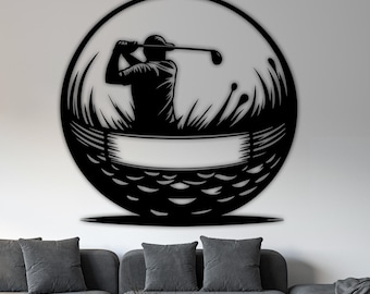 Arte metálico personalizado para golf, diseño cortado con láser (descarga digital)