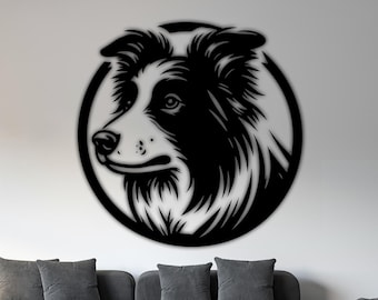 Border Collie Silhouette, Laser Cut Design (Digital Download)