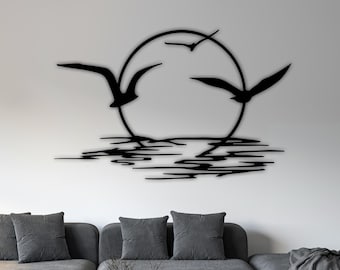 Sonnenaufgang DXF SVG | Sonnenaufgang Metall Wand Kunst | Sonnenaufgang Silhouette und Laser Schnitt