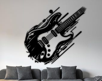 Guitar SVG PNG Silhouette Laser Cut Music İnstrument Metal Wall Art