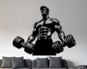 Bodybuilder Silhouette SVG, Gym Workout Design (Digital Download)
