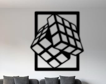 Rubik's Cube Metal Wall Art, Laser Cut Files (Digital Download)