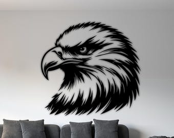 Eagle Head Cutting File - Eagle Metal Wall Art - SVG and DXF - Laser Cut Plasma and Glowforge File
