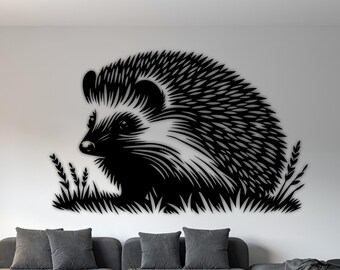 Porcupine Laser Cut PNG SVG Silhouette Porky Metal Wall Art