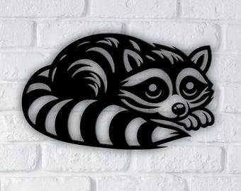 Raccoon Cute SVG | Funny Trash Panda Raccoon silhouette and cricut file, Raccoon laser cut dxf