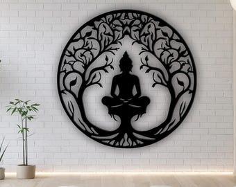 Buddha gautama dxf, Laser cut, silhouette, cnc, svg, plasma, glowforge (Digital File)