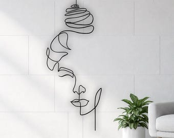 Woman Face Line Art SVG | Abstract Woman Line Art | Line art silhouette and cricut dxf