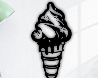 Ice Cream SVG DXF | Ice Cream Laser Cut and Silhouette | Ice Cream Cricut Glowforge Plasma Cut File