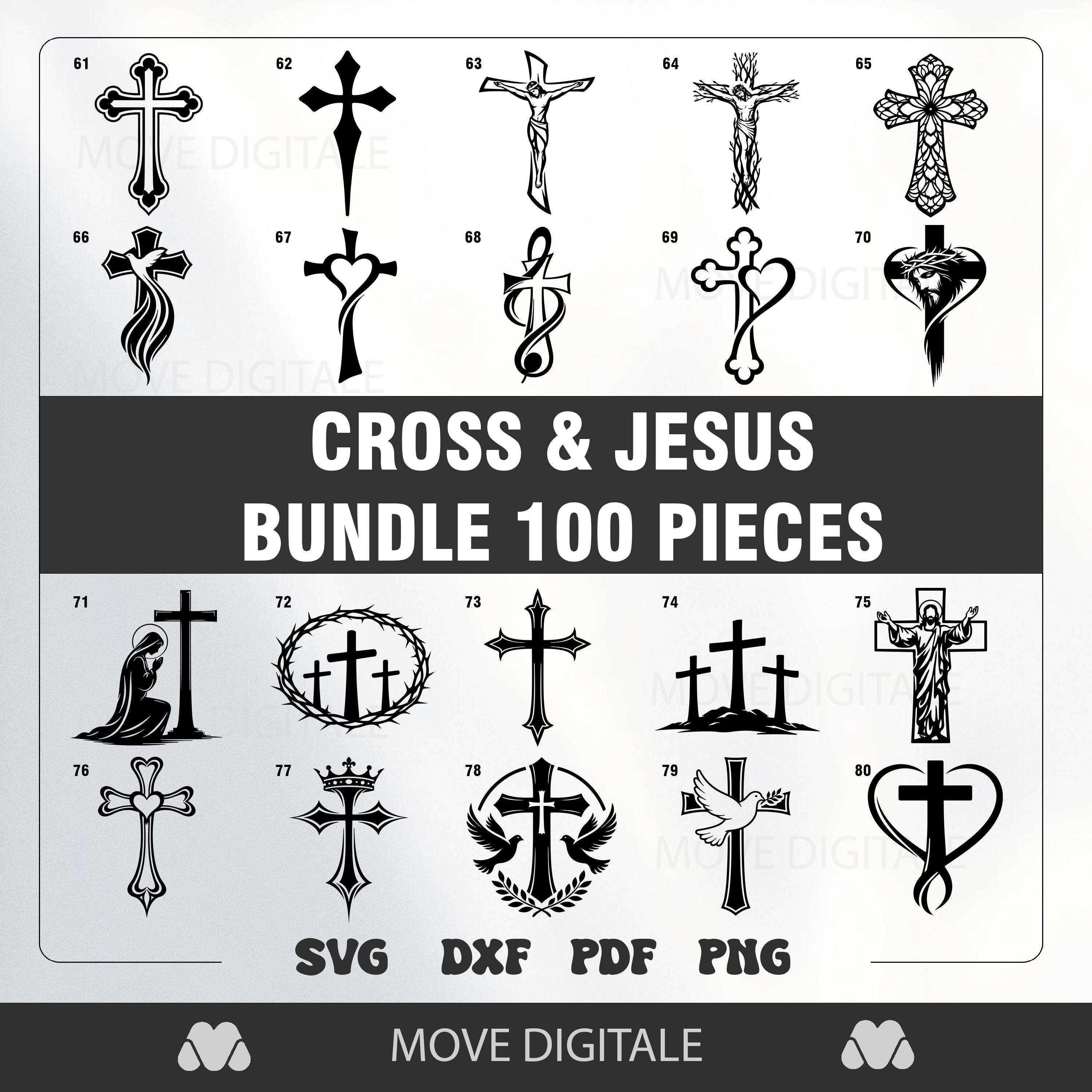 100 Cross SVG Bundle - Christian SVG - Jesus Cross SVG Pack - Faith ...