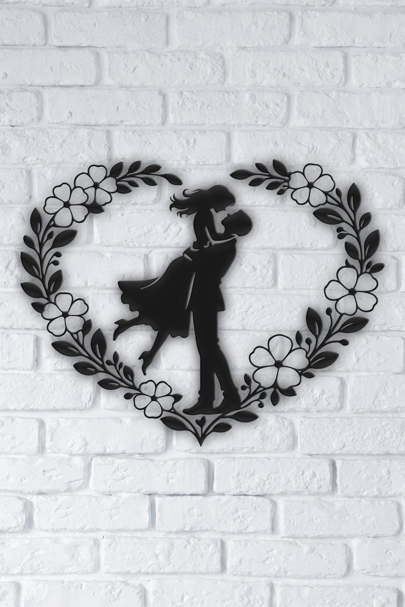 Romantic Vector Dxf Romantic Couple Heart SVG - Valentine's Day Laser Cut File - Floral ...