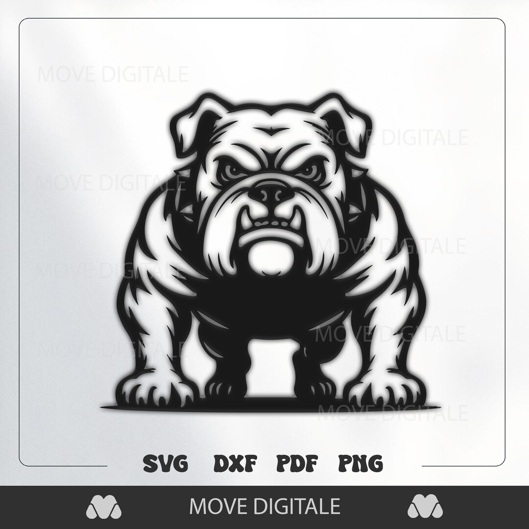 Bulldog SVG - Aggressive Bulldog CNC - Dog Mascot DXF - Bulldog ...
