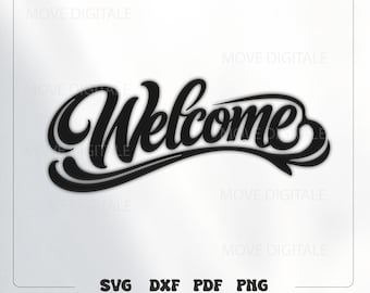 Welkomst-SVG lasergesneden bestand - Welkom deurbord DXF voor CNC Plasma Glowforge Cricut - boerderij welkom muurkunst
