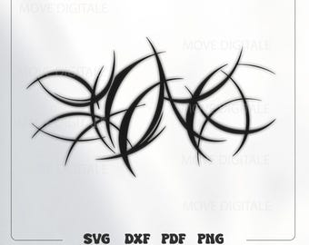 Abstract Tribal SVG - Thorn Tattoo Style SVG - Gothic Wall Art DXF - Abstract Metal Wall Art