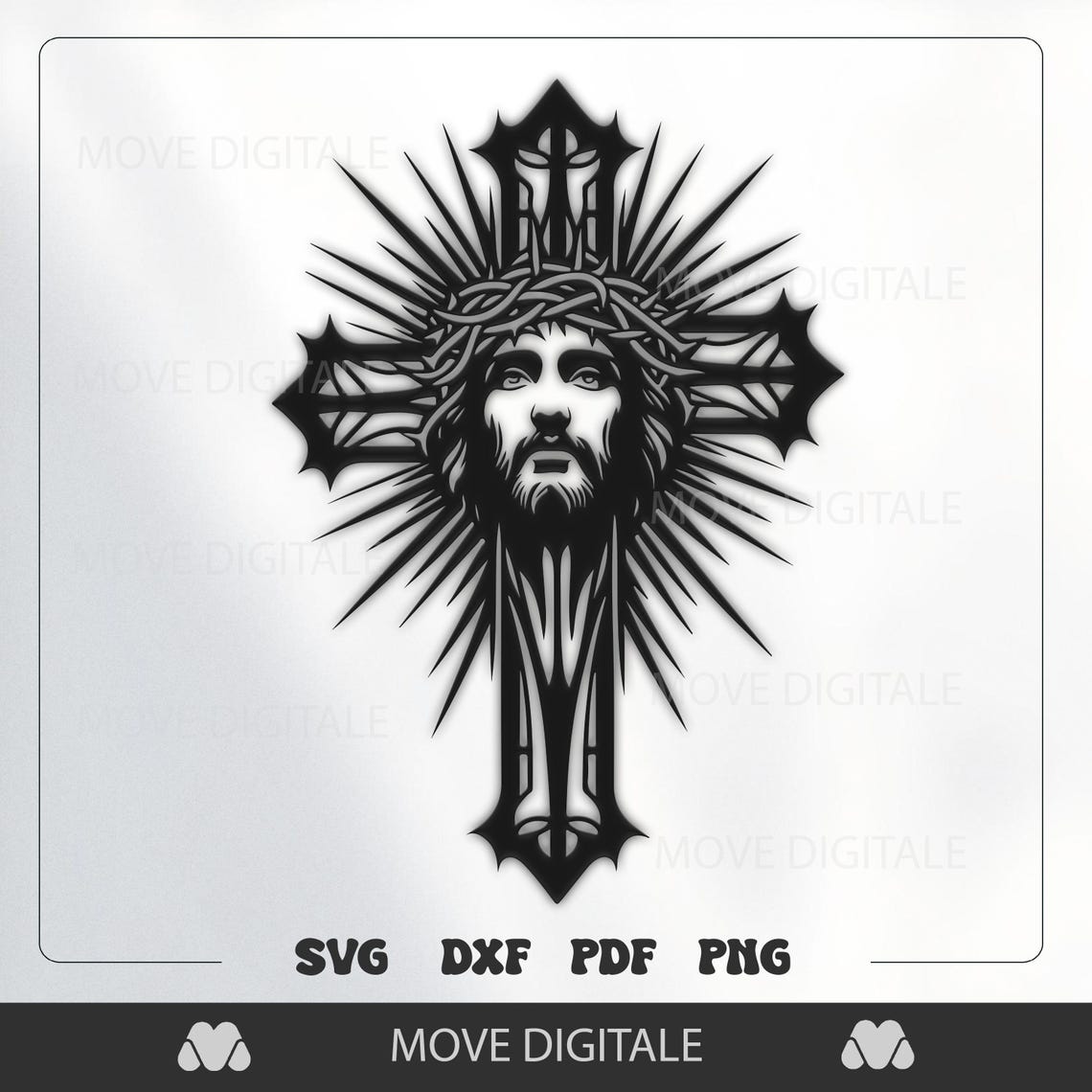 Jesus Cross SVG DXF - Jesus Christ Silhouette - Christian Wall Art ...