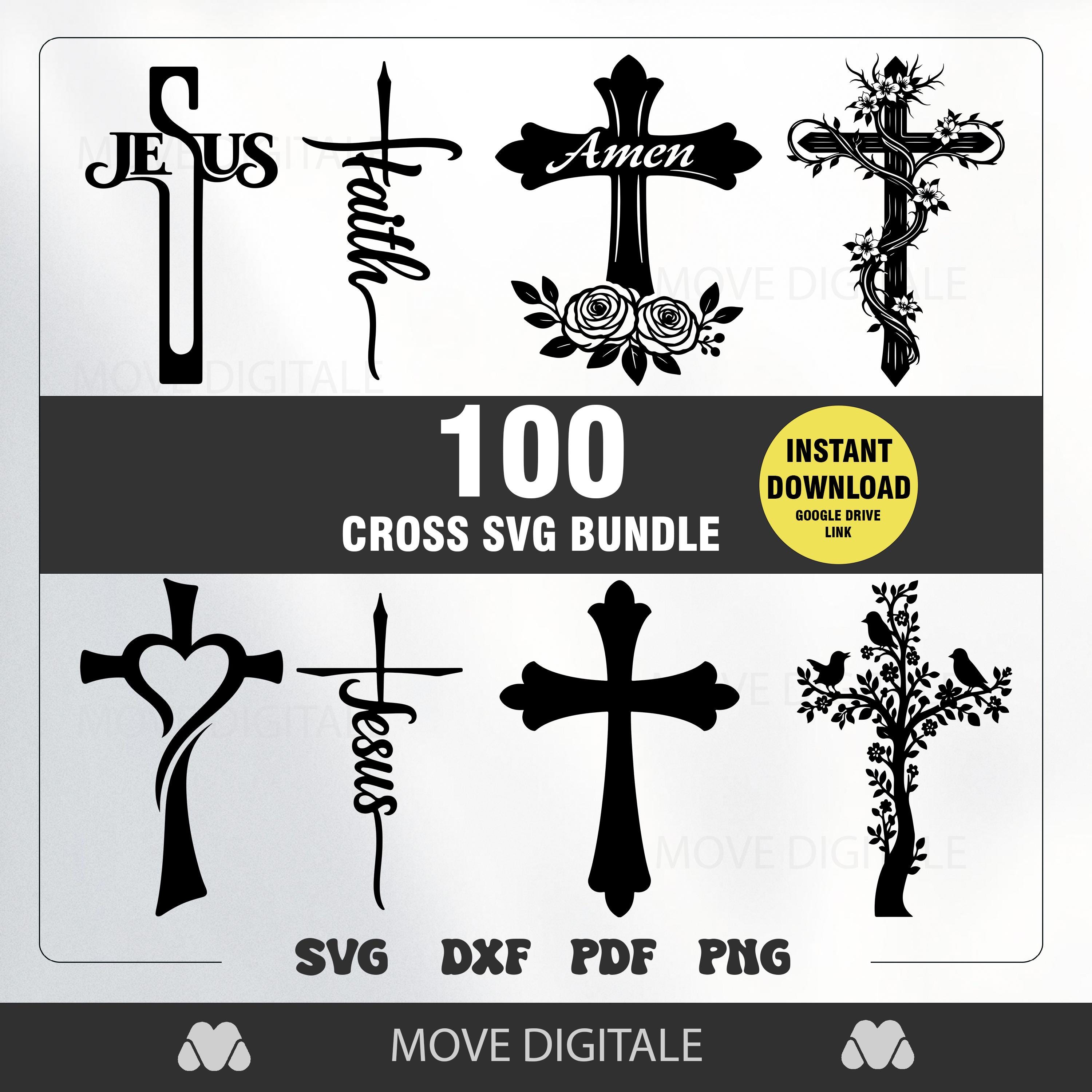 100 Cross SVG Bundle - Christian SVG - Jesus Cross SVG Pack - Faith ...