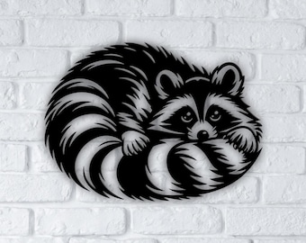 Trash Panda Raccoon SVG | Cute Raccoon silhouette and cricut file, Raccoon laser cut dxf