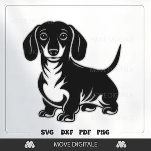 Dachshund SVG Cut File - Wiener Dog Silhouette for Laser Cut CNC Plasma and Glowforge