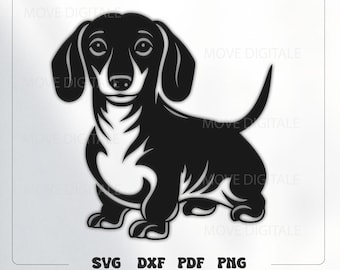 Dachshund SVG Cut File - Wiener Dog Silhouette for Laser Cut CNC Plasma and Glowforge